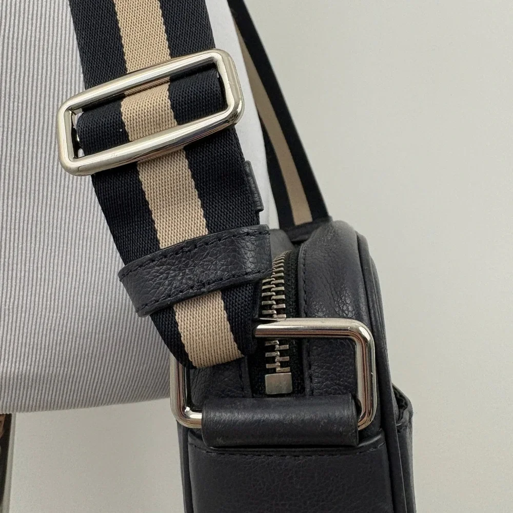 Coach Charles Flight Crossbody Messenger Bag Men's Midnight Leather